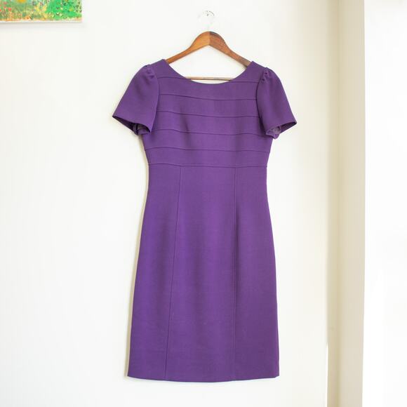 Tahari Arthur S. Levine Purple Minimalist Cocktail Dress Size 2 - Picture 1 of 7
